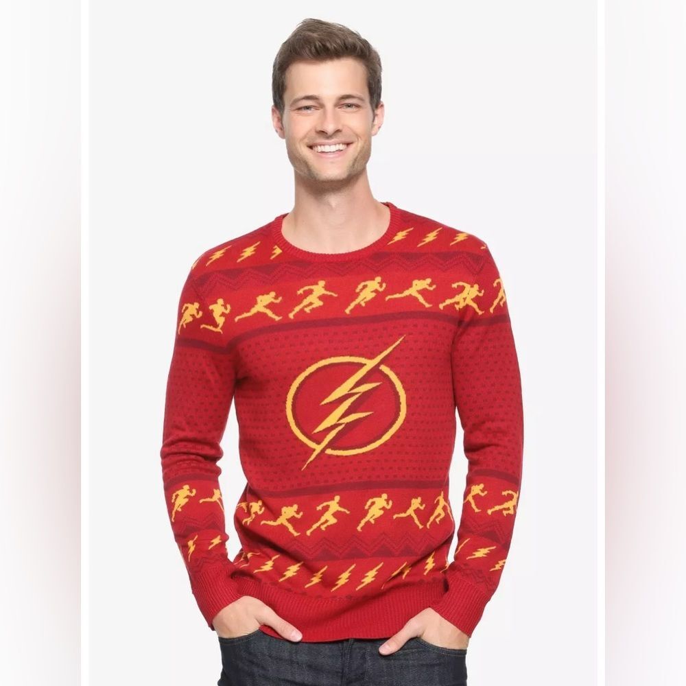 4/$100 DC Comics The Flash Holiday Sweater